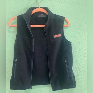 Vineyard Vines Navy Fleece Vest SM 8-10 boys girls whale preppy